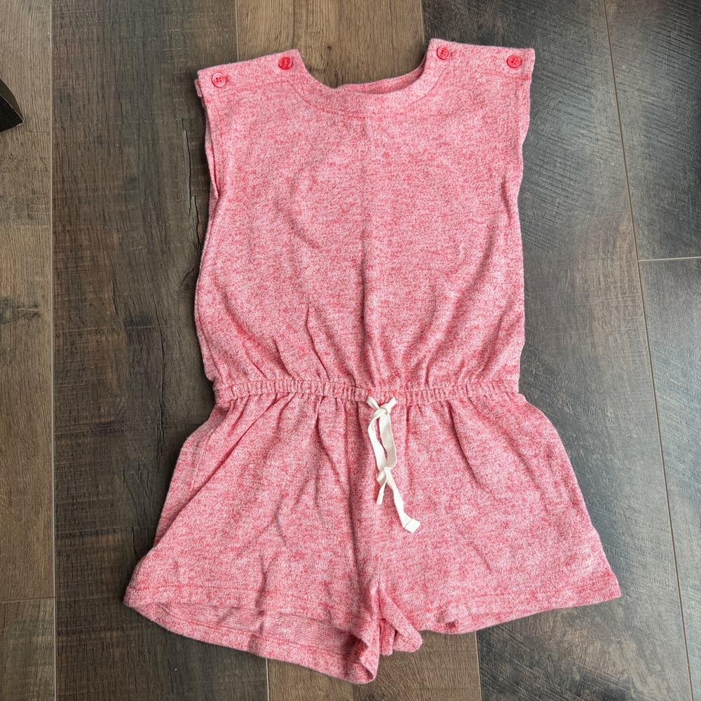 GAP Pink Knit Girls' Romper with Drawstring Waist